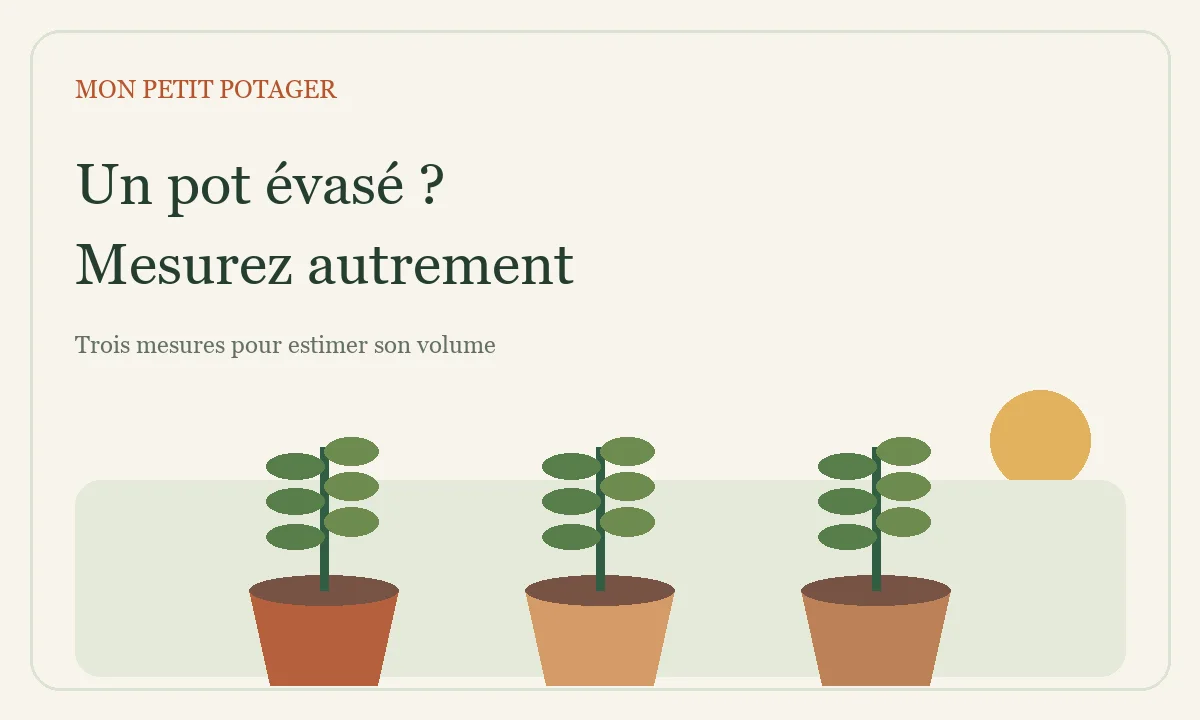 Illustration : Votre pot se rétrécit en bas : comment estimer son volume ?